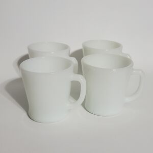 White Fire King Milk Glass Coffee Mugs Anchor Hocking Made in USA
